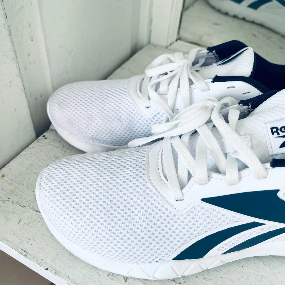 Reebok Womens Flexagon Energy 3 White Navy Running Shoes Sneakers Size 9 GUC - Picture 4 of 6
